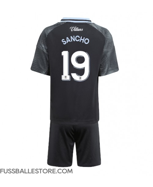 Günstige Aston Villa Jadon Sancho #19 Auswärts Trikotsatzt Kinder 2025-26 Kurzarm (+ Kurze Hosen)
